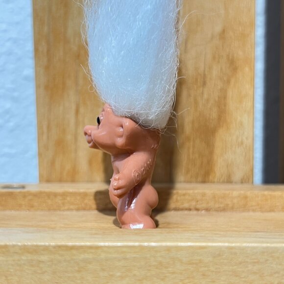 Vintage DAM THINGS Troll Doll Pencil Topper Hong Kong White Hair - Picture 4 of 7